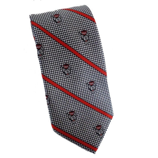 Silver Tie with Red Stripe and Repe